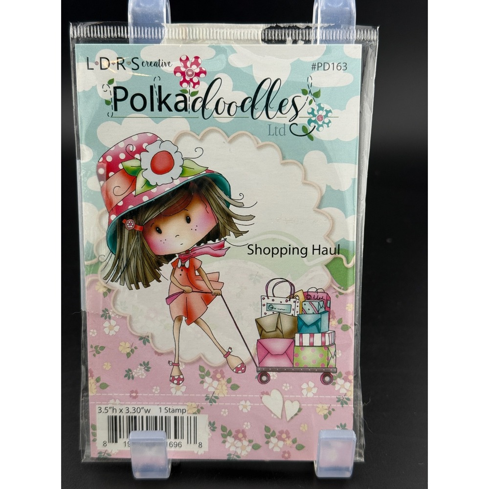 LDRS Creative Polkadoodles Shopping Haul Rubber Stamp PD163 Nikki Hall Girl Cart